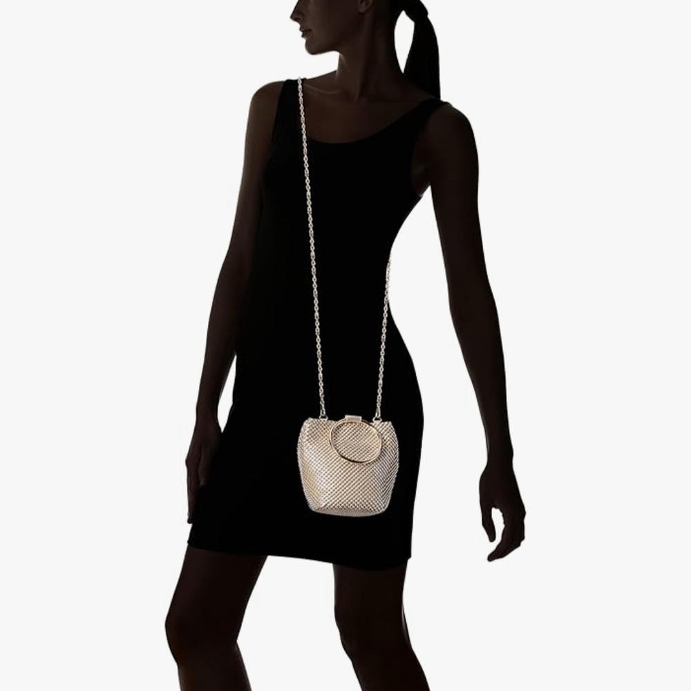 Jessica McClintock Gold Pearl Embellished Bag - Picture 7 of 11